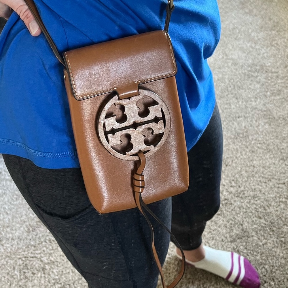 Tory Burch Crossbody Camel Leather Bag Gem